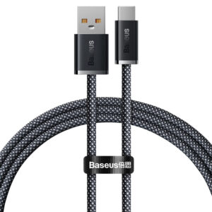 CABLU alimentare si date Baseus, Dynamic Fast Charging Data Cable pt. smartphone, USB (T) la USB Type-C (T), 100W, braided, 1m, gri, "CALD000616" (include TV 0.18lei) - 6932172607432