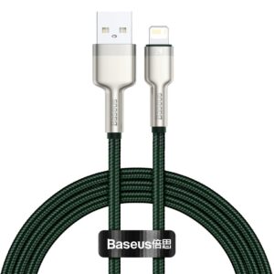 CABLU alimentare si date Baseus Cafule Metal, Fast Charging Data Cable pt. smartphone, USB la Lightning Iphone 2.4A, braided, 1m, verde "CALJK-A06" (timbru verde 0.08 lei) - 6953156202276
