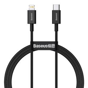 CABLU alimentare si date Baseus Superior, Fast Charging Data Cable pt. smartphone, USB Type-C la Lightning Iphone PD 20W, 1m, negru "CATLYS-A01" (timbru verde 0.08 lei) - 6953156205307