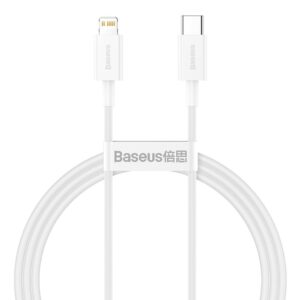 CABLU alimentare si date Baseus Superior, Fast Charging Data Cable pt. smartphone, USB Type-C la Lightning Iphone PD 20W, 1m, alb "CATLYS-A02" (timbru verde 0.08 lei) - 6953156205314