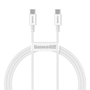 CABLU alimentare si date Baseus Superior, Fast Charging Data Cable pt. smartphone, USB Type-C la USB Type-C 100W, 1m, alb "CATYS-B02" (timbru verde 0.18 lei) - 6953156208452