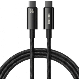 CABLU alimentare si date Baseus Tungsten Gold, Fast Charging Data Cable pt. smartphone, USB Type-C la USB Type-C 240W, braided, 1m, negru "CAWJ040001" (timbru verde 0.18 lei) - 6932172628826