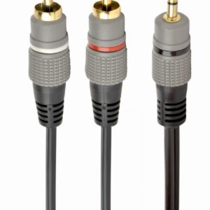 CABLU audio GEMBIRD stereo (3.5 mm jack la 2 x RCA), 2.5m, conectori auriti, "CCA-352-2.5M" (timbru verde 0.08 lei)