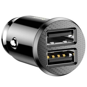 INCARCATOR auto Baseus Grain, 2 x USB Output 5V/3.1A, 15W total ambele porturi, pt. bricheta auto, negru "CCALL-ML01" (timbru verde 0.18 lei) - 6953156276512