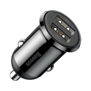 INCARCATOR auto Baseus Grain Pro, 2 x USB (USB1 Output 5V/2.4A, USB2 Output: 5V/2.4A) pt. bricheta auto, black "CCALLP-01" (timbru verde 0.18 lei) - 6953156202009