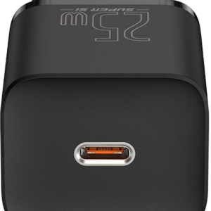 INCARCATOR retea Baseus Super Si, Quick Charge 25W, 1 x USB Type-C 5V/3A, negru "CCSP020101" (timbru verde 0.18 lei) - 6932172603724
