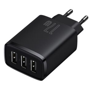 INCARCATOR retea Baseus Compact, Fast Charge 17W, 3 x USB 5V/2.1A, negru "CCXJ020101" (timbru verde 0.18 lei) - 6932172606961