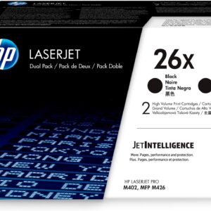 Dual-Pack Original HP Black, nr.26X, pentru LaserJet Pro M402|M426, 2 x 9K, (timbru verde 1.2 lei) , "CF226XD"