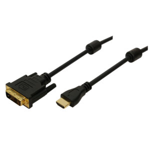 ADAPTOR video Logilink, HDMI (T) la DVI-D(T), rezolutie maxima 2K FHD (1920 x 1200) la 60 Hz, conectori auriti, 3m, negru, "CH0013" (timbru verde 0.08 lei)