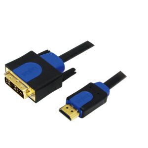 CABLU video LOGILINK, adaptor HDMI (T) la DVI-D SL (T), 2m, conectori auriti, Full HD+ (1920 x 1200) la 60 Hz, negru, "CHB3102" (timbru verde 0.8 lei)