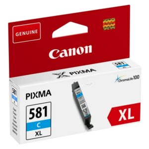 Cartus Cerneala Original Canon Cyan, CLI-581XLC, pentru Pixma TR7550|TR8550|TS6150|TS6250|TS705|TS8150|TS8250|TS9150|TS9155|TS9550, , (timbru verde 0.15 lei), "2049C001AA"