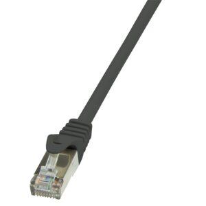 PATCH CORD FTP LOGILINK Cat5e, cupru-aluminiu, 0.25 m, negru, AWG26, ecranat "CP1013S" (timbru verde 0.08 lei)