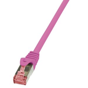 PATCH CORD S/FTP LOGILINK Cat6, LSZH, cupru, 0.25 m, roz, AWG27, dublu ecranat "CQ2019S" (timbru verde 0.08 lei)