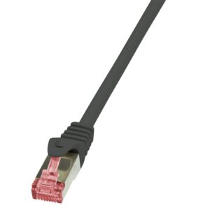 PATCH CORD S/FTP LOGILINK Cat6, LSZH, cupru, 1 m, negru, AWG27, dublu ecranat "CQ2033S" (timbru verde 0.08 lei)