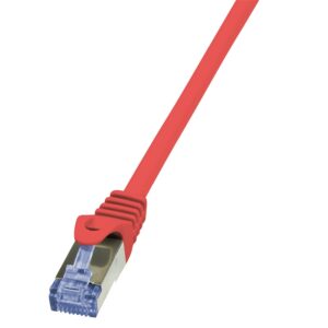 PATCH CORD S/FTP LOGILINK Cat6a, LSZH, cupru, 0.25 m, rosu, AWG26, dublu ecranat "CQ3014S" (timbru verde 0.08 lei)