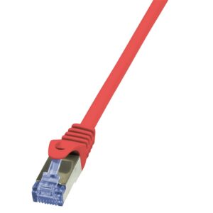 PATCH CORD S/FTP LOGILINK Cat6a, LSZH, cupru, 1 m, rosu, AWG26, dublu ecranat "CQ3034S" (timbru verde 0.08 lei)