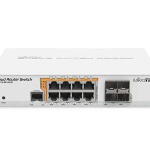 SWITCH MIKROTIK, CRS112-8P-4S-IN, porturi Gigabit x 8, SFP+ x 4, managed, carcasa metalica, "CRS112-8p-4s-in" (timbru verde 2 lei)