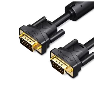 Cablu video Vention, VGA(T) la VGA(T), 1.5m, rezolutie maxima 1080p la 60 Hz, conectori auriti, cupru, invelis PVC, filtre de ferita, negru, "DAEBG" (timbru verde 0.18lei) -  6922794741614