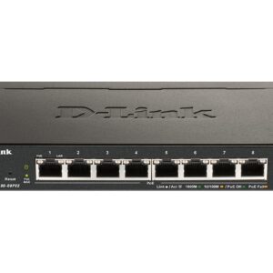 SWITCH PoE D-LINK Smart  8 porturi  Gigabit (8 PoE)  IEEE 802.3af, carcasa metalica, "DGS-1100-08PV2" (timbru verde 2 lei)