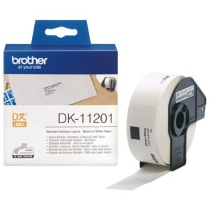 Banda Continua Hartie  Original Brother Black on White, DK11201, pentru P-TOUCH QL-1100|QL-1110|QL-800|L-810|QL-1050|QL-1060|QL-500|QL-560|QL-570|QL-580|QL-650|QL-700 , 400, incl.TV 0 RON, "DK11201"