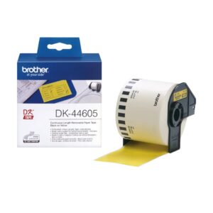 Banda Continua Hartie  Original Brother Black on Yellow, DK44605, pentru P-TOUCH QL-1100|QL-800|QL-810|QL-1050|QL-1060|QL-500|QL-560|QL-570|QL-580|QL-650|QL-700, 62x30mm, 48m, incl.TV 0 RON, "DK44605"
