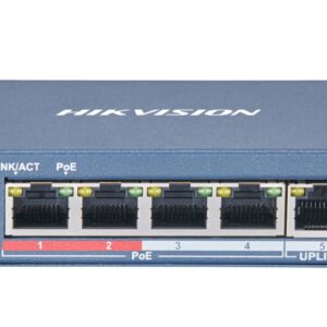 SWITCH PoE HIKVISION,  port 10/100 x 4, unmanaged, nerackabil, carcasa metalica, "DS-3E0105P-E(B)" (timbru verde 2 lei)