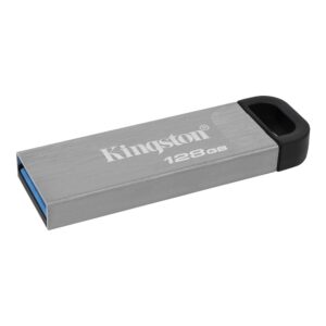 MEMORIE USB 3.2 KINGSTON 128 GB, clasica, carcasa metalic, argintiu, "DTKN/128GB" (timbru verde 0.03 lei)