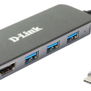 HUB extern D-LINK,porturi 3xSuperSpeed USB 3.0,1xUSB-C with data sync & PD-60W,1xHDMI 4k,Dual-Slot SD/microSD/SDHC/SDXC Card Reader,conec USB Type C,cab10 cm,met, arg "DUB-2333" (timbru verde 0.8lei)