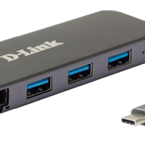 DOCKING Station D-LINK, porturi 3 x SuperSpeed USB 3.0, 1 x USB-C with data sync & PD 60W, 1 x RJ-45 Gigabit, conec prin USB Type C, cablu 10 cm, metalic, argintiu "DUB-2334" (timbru verde 0.8 lei)