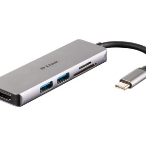 DOCKING Station D-LINK, porturi SD/microSD Dual Card Reader x 1, USB 3.0 x 2, HDMI x 1, conectare prin USB Type C, cablu 11.5 cm, argintiu "DUB-M530" (timbru verde 0.8 lei)
