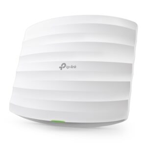 ACCESS POINT TP-LINK wireless 300Mbps, port 10/100Mbps, 2 antene interne, pasiv PoE, montare pe tavan, "EAP110" (timbru verde 0.8 lei)