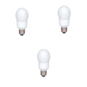 SET 3 becuri fluorescent Panasonic, soclu E27, putere 13W, forma oval, lumina alb rece, alimentare 220 - 240 V, "EFA13E672V-3" (timbru verde 1.35 lei)