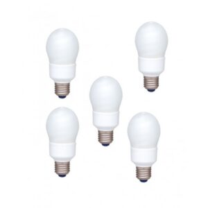 SET 5 becuri fluorescent Panasonic, soclu E27, putere 13W, forma oval, lumina alb rece, alimentare 220 - 240 V, "EFA13E672V-5" (timbru verde 2.25 lei)
