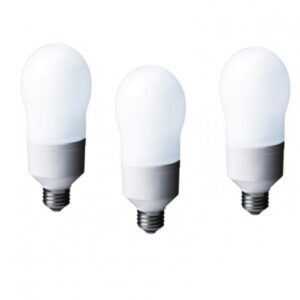 SET 3 becuri fluorescent Panasonic, soclu E27, putere 24W, forma oval, lumina alb calda, alimentare 220 - 240 V, "EFA24E282V-3" (timbru verde 1.35 lei)