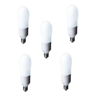 SET 5 becuri fluorescent Panasonic, soclu E27, putere 24W, forma oval, lumina alb rece, alimentare 220 - 240 V, "EFA24E672V-5" (timbru verde 2.25 lei)