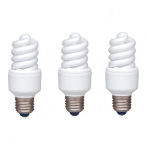 SET 5 becuri fluorescent Panasonic, soclu E27, putere 13W, forma spirala, lumina alb rece, alimentare 220 - 240 V, "EFD13E672V-3" (timbru verde 2.25 lei)
