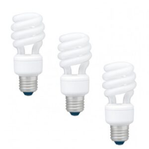 SET 3 becuri fluorescent Panasonic, soclu E27, putere 14W, forma spirala, lumina alb calda, alimentare 220 - 240 V, "EFD14E27HD3E-3" (timbru verde 1.35 lei)