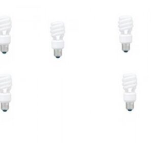 SET 5 becuri fluorescent Panasonic, soclu E27, putere 14W, forma spirala, lumina alb calda, alimentare 220 - 240 V, "EFD14E27HD3E-5" (timbru verde 2.25 lei)