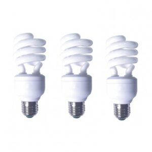 SET 3 becuri fluorescent Panasonic, soclu E27, putere 19W, forma spirala, lumina alb rece, alimentare 220 - 240 V, "EFD19E65HD3E-3" (timbru verde 1.35 lei)