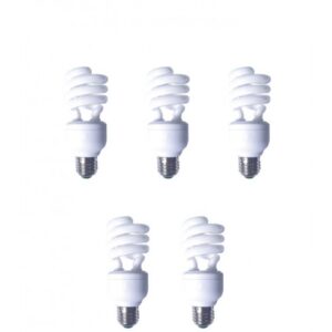 SET 5 becuri fluorescent Panasonic, soclu E27, putere 19W, forma spirala, lumina alb rece, alimentare 220 - 240 V, "EFD19E65HD3E-5" (timbru verde 2.25 lei)