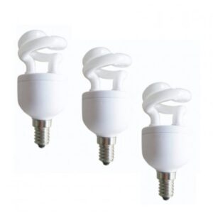 SET 3 becuri fluorescent Panasonic, soclu E27, putere 5W, forma spirala, lumina alb calda, alimentare 220 - 240 V, "EFD5E27HDE14E-3" (timbru verde 1.35 lei)