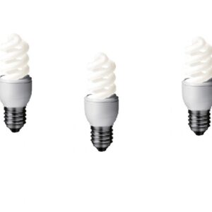 SET 3 becuri fluorescent Panasonic, soclu E27, putere 8W, forma spirala, lumina alb rece, alimentare 220 - 240 V, "EFD8E65HD-3" (timbru verde 1.35 lei)