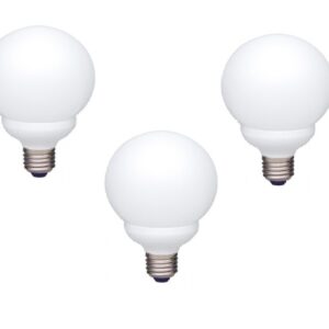 SET 3 becuri fluorescent Panasonic, soclu E27, putere 13W, forma sferic, lumina alb calda, alimentare 220 - 240 V, "EFG13E282V-3" (timbru verde 1.35 lei)
