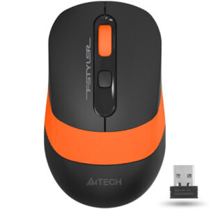MOUSE A4tech, gaming, wireless, 2.4GHz, optic, 2000 dpi, butoane/scroll 4/1, buton selectare viteza, negru / portocaliu, "FG10 Orange" (timbru verde 0.18 lei)