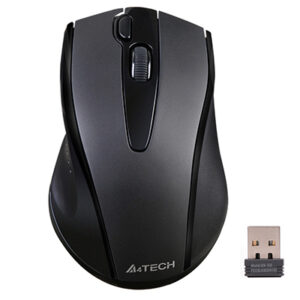 MOUSE A4tech, PC sau NB, wireless, 2.4GHz, optic, 1000 dpi, butoane/scroll 3/1, silent click, negru, "G9-500FS-BK" (timbru verde 0.18 lei)