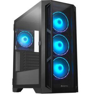 CARCASA Chieftec "APEX", Tower,ATX,fara sursa,4xfan,USB 3.2gen2 Type-Cx2,USB 3.2gen1x2, USB 2.0x1,audio,mic,RGB,PSU shroud,7 sloturi expansiune, ARGB,negru "GA-01B-TG-OP" (timbru verde 0.4lei)