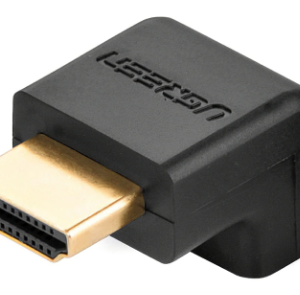 ADAPTOR video Ugreen, "HD112" cupla extender HDMI (T) la HDMI (M), 90 grade jos, rezolutie maxima 4K UHD (3840 x 2160) la 60 Hz, conectori auriti,negru "20109" (timbru verde 0.08 lei) - 6957303821099