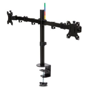 SUPORT de birou KENSINGTON, pt 2 TV/monitor plat, diag. max 32 inch, rotatie, inclinare, pivotare, orizontala, verticala, totala, max 8 Kg, "K55409WW"