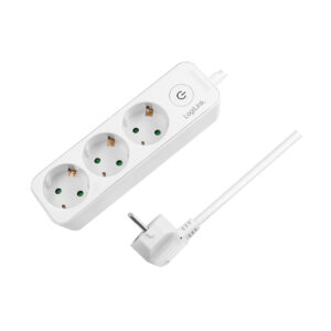 PRELUNGITOR LOGILINK, Schuko x 3, cablu 3G 1.5mm2, 230 V/16 A, 50 Hz, max. 3600 W, buton intrerupator iluminat, IP20, 1.5m, alb "LPS244" (include TV 0.80lei)