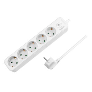 PRELUNGITOR LOGILINK, Schuko x 5, cablu 3G 1.5mm2, 230V/16A, 50 Hz, max. 3600 W, buton intrerupator iluminat, IP20, 1.5m, alb "LPS246" (include TV 0.80lei)